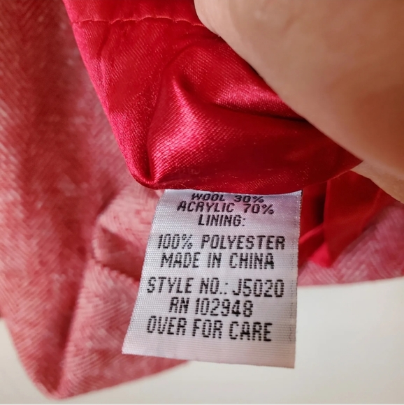 ANTHRO Tulle Wool Blend Herrinbone Weave Pleated Hem Pencil Skirt in Red Sz L - Picture 6 of 6